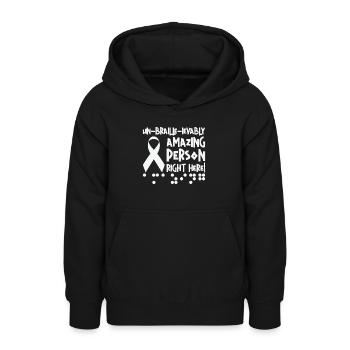 Braille Blind Blindness Awareness Visually - Teen Hoodie - black - Front - AI Model Teenager Male light (155cm)
