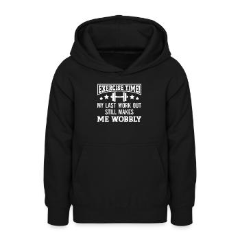Sore muscles Workout Wobbly Gym Body Builder - Teen Hoodie - black - Front - AI Model Teenager Male light (155cm)
