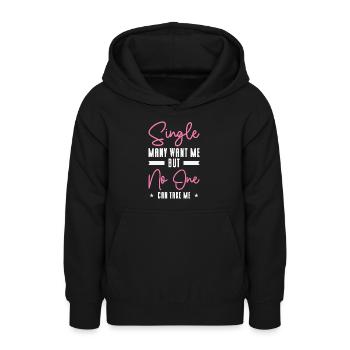 Single Relationship Solo Independent Single Quotes - Teen Hoodie - black - Front - AI Model Teenager Male light (155cm)