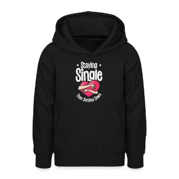 Single Vintage Fan Single Citations Retro Single - Sweat à capuche Ado - noir - Devant - AI Model Teenager Male light (155cm)