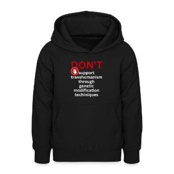 Transhumanisme, génie génétique - Sweat à capuche Ado - noir - Devant - AI Model Teenager Male light (155cm)