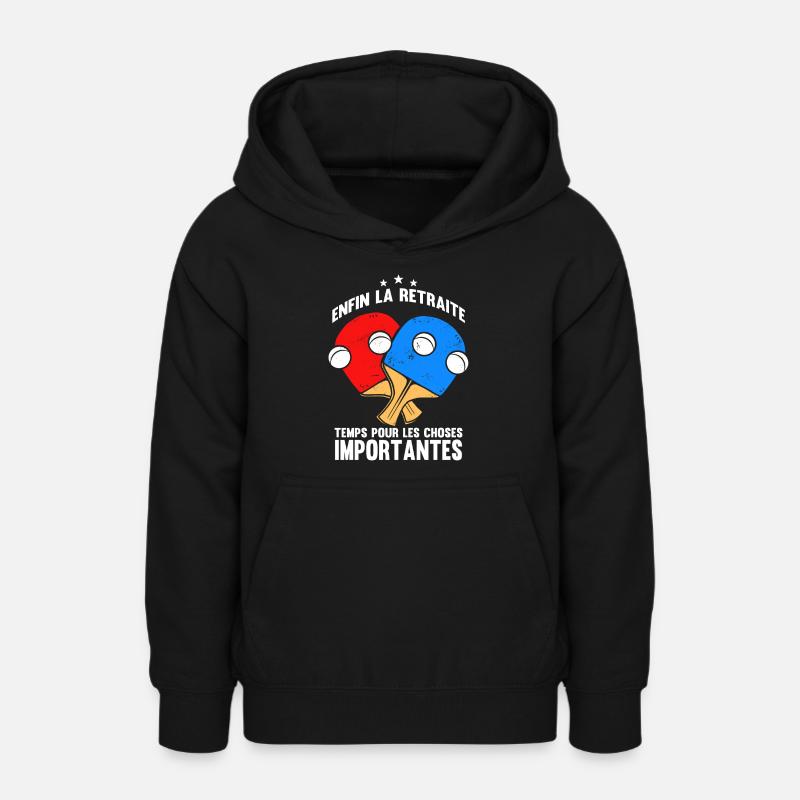 Pongiste | Retraite | Ping Pong - Sweat à capuche Ado - noir