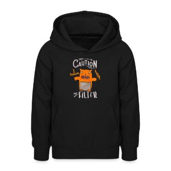 Sarcasme, drôle de dicton avec chat, gueule de bois - Sweat à capuche Ado - noir - Devant - AI Model Teenager Male light (155cm)