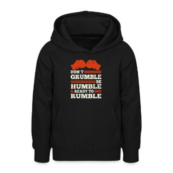 Boxer Ne grognez pas Soyez humble Prêt à gronder - Sweat à capuche Ado - noir - Devant - AI Model Teenager Male light (155cm)