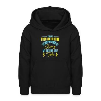 Aufschiebende Aufgaben Prokrastinierer Arbeit - Teenager Hoodie - Schwarz - Vorne - AI Model Teenager Male light (155cm)