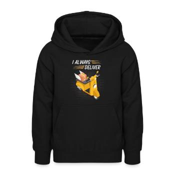 Kurier, Paketzusteller, Motorrad, lustiger Spruch - Teenager Hoodie - Schwarz - Vorne - AI Model Teenager Male light (155cm)