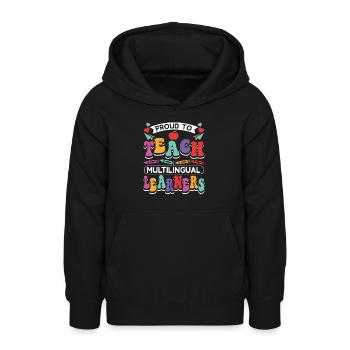 ESL-Lehrer Englisch Mehrsprachiger Lehrer für - Teenager Hoodie - Schwarz - Vorne - AI Model Teenager Male light (155cm)