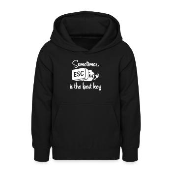 Ingénieur logiciel Clé informatique - Sweat à capuche Ado - noir - Devant - AI Model Teenager Male light (155cm)