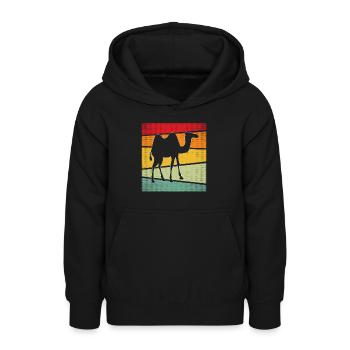 Camel Rétro - Sweat à capuche Ado - noir - Devant - AI Model Teenager Male light (155cm)