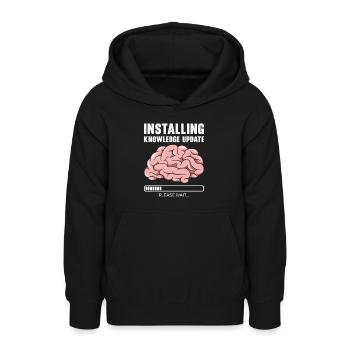 Installer la mise à jour des connaissances Student Brain - Sweat à capuche Ado - noir - Devant - AI Model Teenager Male light (155cm)