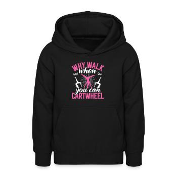 Wagenrad -Gymnast Stürzen - Teenager Hoodie - Schwarz - Vorne - AI Model Teenager Male light (155cm)