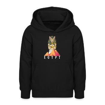 Égypte Sphynx Pharaon - Sweat à capuche Ado - noir - Devant - AI Model Teenager Male light (155cm)