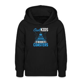 Coole Kinder Fahren Achterbahnen Rummelplatz - Teenager Hoodie - Schwarz - Vorne - AI Model Teenager Male light (155cm)