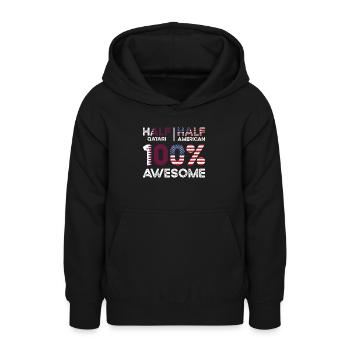 Geboren in Katar Katar Amerikaner USA - Teenager Hoodie - Schwarz - Vorne - AI Model Teenager Male light (155cm)