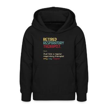 Thérapeutes respiratoires - Sweat à capuche Ado - noir - Devant - AI Model Teenager Male light (155cm)