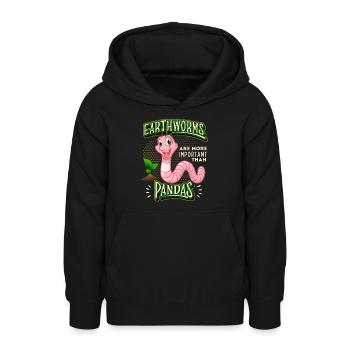 Ver de terre, ver, vers de terre comique drôle de dicton - Sweat à capuche Ado - noir - Devant - AI Model Teenager Male light (155cm)