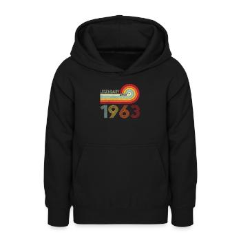 1963 Geburtstag Legendary since Vintage Rainbow - Teenager Hoodie - Schwarz - Vorne - AI Model Teenager Male light (155cm)