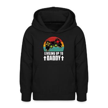 Aufleveln zu Papa Papa zu sein - Teenager Hoodie - Schwarz - Vorne - AI Model Teenager Male light (155cm)
