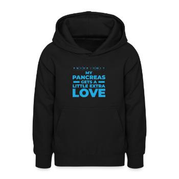 Diabetic Pancreas Diabetes Awareness - Teen Hoodie - black - Front - AI Model Teenager Male light (155cm)