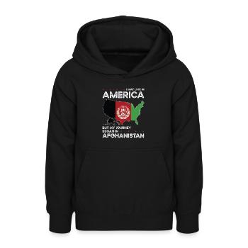 Geboren in Afghanistan Afghanistan Amerikaner USA - Teenager Hoodie - Schwarz - Vorne - AI Model Teenager Male light (155cm)