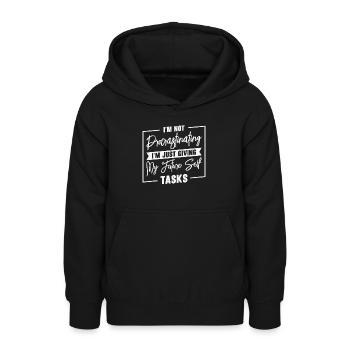Aufschiebende Aufgaben Prokrastinierer Arbeit - Teenager Hoodie - Schwarz - Vorne - AI Model Teenager Male light (155cm)