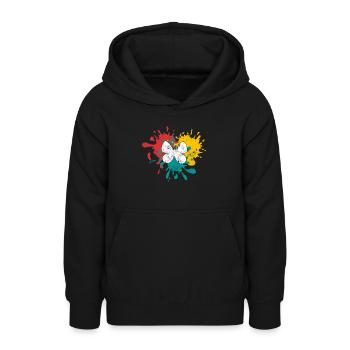 Papillon - Sweat à capuche Ado - noir - Devant - AI Model Teenager Male light (155cm)