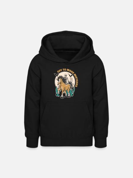 Skelett Reitpferd Fehler Reiten - Teenager Hoodie - Schwarz