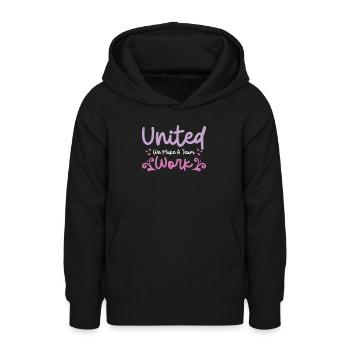 Unité entre les employés Travail de bureau - Sweat à capuche Ado - noir - Devant - AI Model Teenager Male light (155cm)
