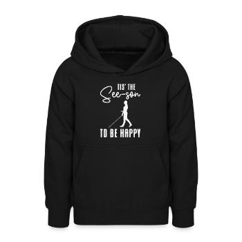 Braille Blind Blindness Awareness Visually - Teen Hoodie - black - Front - AI Model Teenager Male light (155cm)