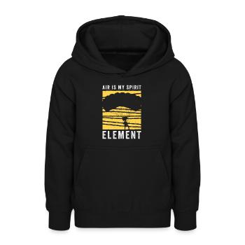 Parachutistes parachutistes - Sweat à capuche Ado - noir - Devant - AI Model Teenager Male light (155cm)