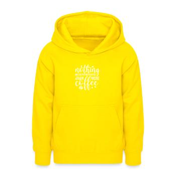Café - Sweat à capuche Ado - jaune - Devant - AI Model Teenager Male dark (155cm)