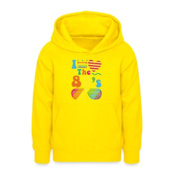 80er Jahre Retro Vintage Kostüm Jahr 80 Liebe - Teenager Hoodie - Gelb - Vorne - AI Model Teenager Male dark (155cm)