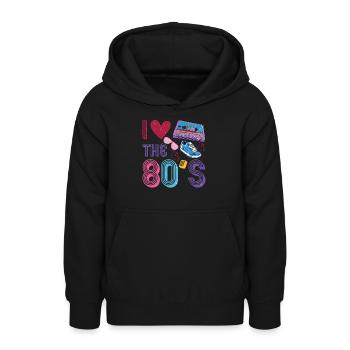 80er Jahre Retro Vintage Kostüm Liebe 80er Jahre 1980 - Teenager Hoodie - Schwarz - Vorne - AI Model Teenager Male light (155cm)