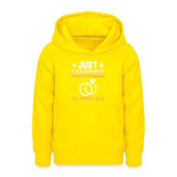20 years married porcelain wedding - Teen Hoodie - yellow - Front - AI Model Teenager Male dark (155cm)