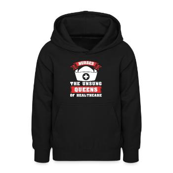 Internationaler Frauentag Pflegekönigin - Teenager Hoodie - Schwarz - Vorne - AI Model Teenager Male light (155cm)