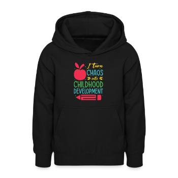 Enseignante éducatrice en éducation de la petite enfance - Sweat à capuche Ado - noir - Devant - AI Model Teenager Male light (155cm)