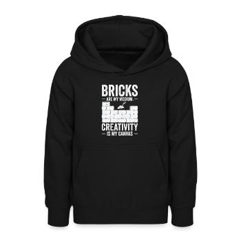 Maurer Ziegelsteinmetz Maurerhandwerk - Teenager Hoodie - Schwarz - Vorne - AI Model Teenager Male light (155cm)