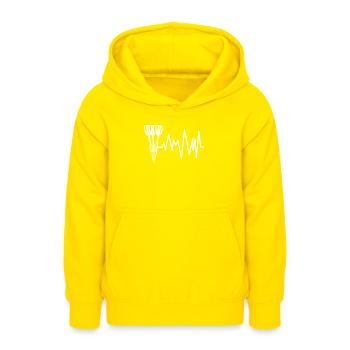 Darts in frequency - Teen Hoodie - yellow - Front - AI Model Teenager Male dark (155cm)