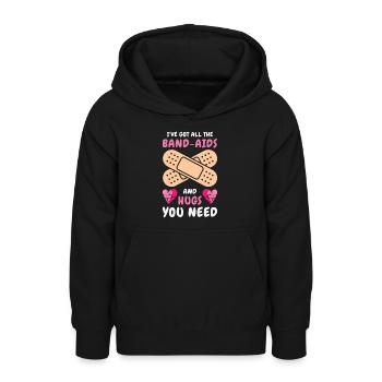 School Nurse Medical Nursing Nurse Appreciation - Teen Hoodie - black - Front - AI Model Teenager Male light (155cm)