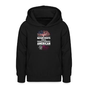 Geboren in Katar Katar Amerikaner USA - Teenager Hoodie - Schwarz - Vorne - AI Model Teenager Male light (155cm)