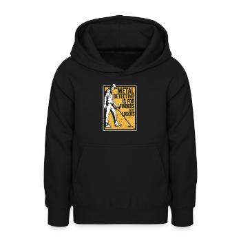 La détection des métaux est pour les trouveurs, pas pour les perdants - Sweat à capuche Ado - noir - Devant - AI Model Teenager Male light (155cm)