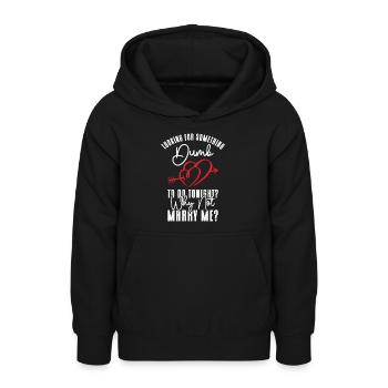 Dumme Hochzeit Herz Paar Beziehung Romantik - Teenager Hoodie - Schwarz - Vorne - AI Model Teenager Male light (155cm)