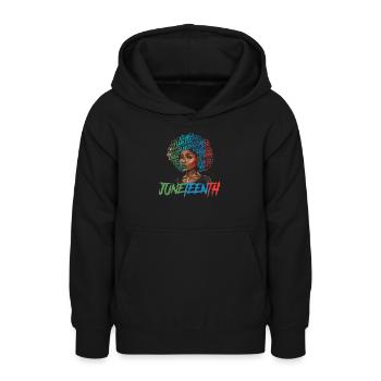 Juneteenth BLM Black Pride Woman Stark Black - Sweat à capuche Ado - noir - Devant - AI Model Teenager Male light (155cm)
