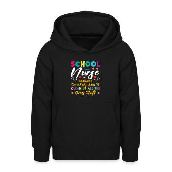 Infirmière scolaire Soins infirmiers médicaux - Sweat à capuche Ado - noir - Devant - AI Model Teenager Male light (155cm)