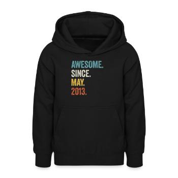 10e anniversaire 10 ans génial depuis mai 2013 - Sweat à capuche Ado - noir - Devant - AI Model Teenager Male light (155cm)