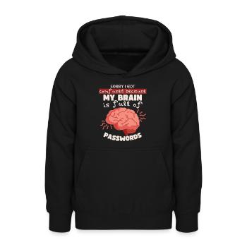 Mots de passe oubliés Mot de passe Nerd informatique disant - Sweat à capuche Ado - noir - Devant - AI Model Teenager Male light (155cm)