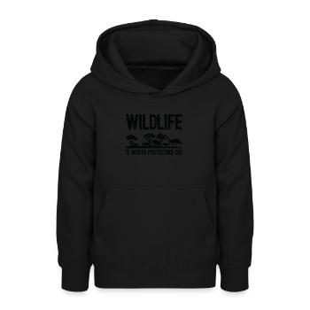World Wildlife Day Animal Protection Wildlife - Teen Hoodie - black - Front - AI Model Teenager Male light (155cm)