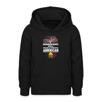 geboren rumänisch Rumänien amerikanisch USA - Teenager Hoodie - Schwarz - Vorne - AI Model Teenager Male light (155cm)