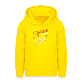 Space Pizza Lover Astronaut Fast Food - Sweat à capuche Ado - jaune - Devant - AI Model Teenager Male dark (155cm)