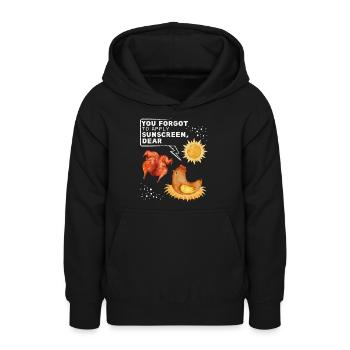 Lustiger Hühner Spruch, Huhn Witz Sonnenbaden - Teenager Hoodie - Schwarz - Vorne - AI Model Teenager Male light (155cm)